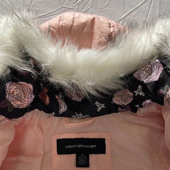 Weathertamer Toddler Girls Puffer Jacket with Hat - Picture 8 of 12